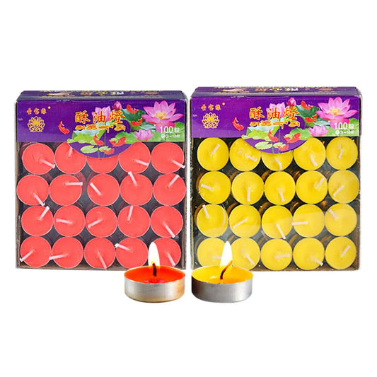 Unscented yellow and red Candles