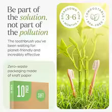 KOTNX Bamboo Toothbrush Set – Eco-Friendly, Family Pack of 10, Soft BPA-Free Bristles, Sustainable & Compostable