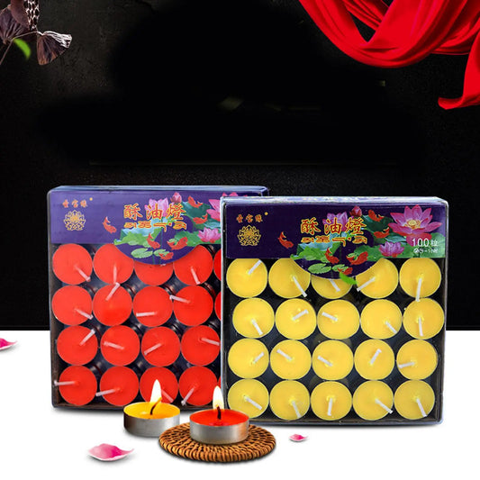 Unscented yellow and red Candles